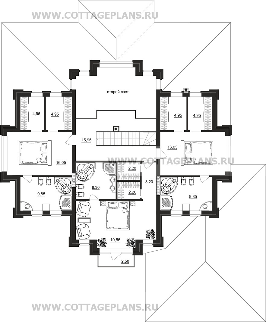 Поэтажные планы проект дома 201-24 общ. площадь 436,50 м2