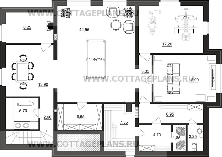 Поэтажные планы проект дома 08-53 общ. площадь 281,55 м2