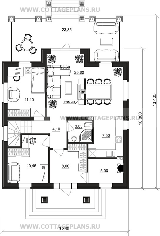 Поэтажные планы проект дома 77-27 общ. площадь 136,80 м2