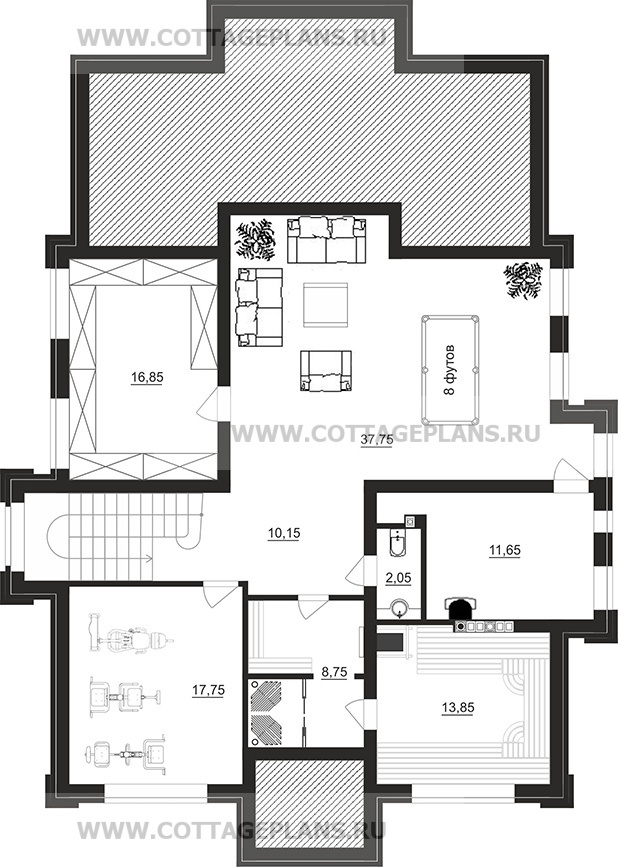 Поэтажные планы проект дома 101-77 общ. площадь 375,60 м2