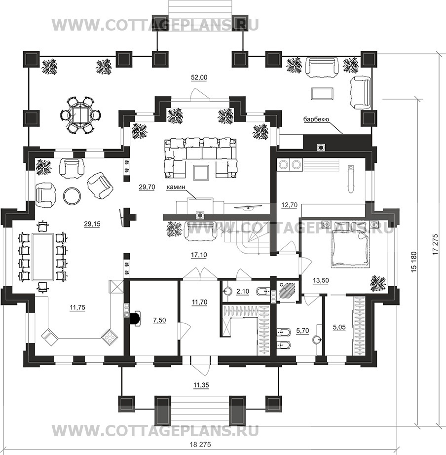 Поэтажные планы проект дома 202-12 общ. площадь 302,95 м2