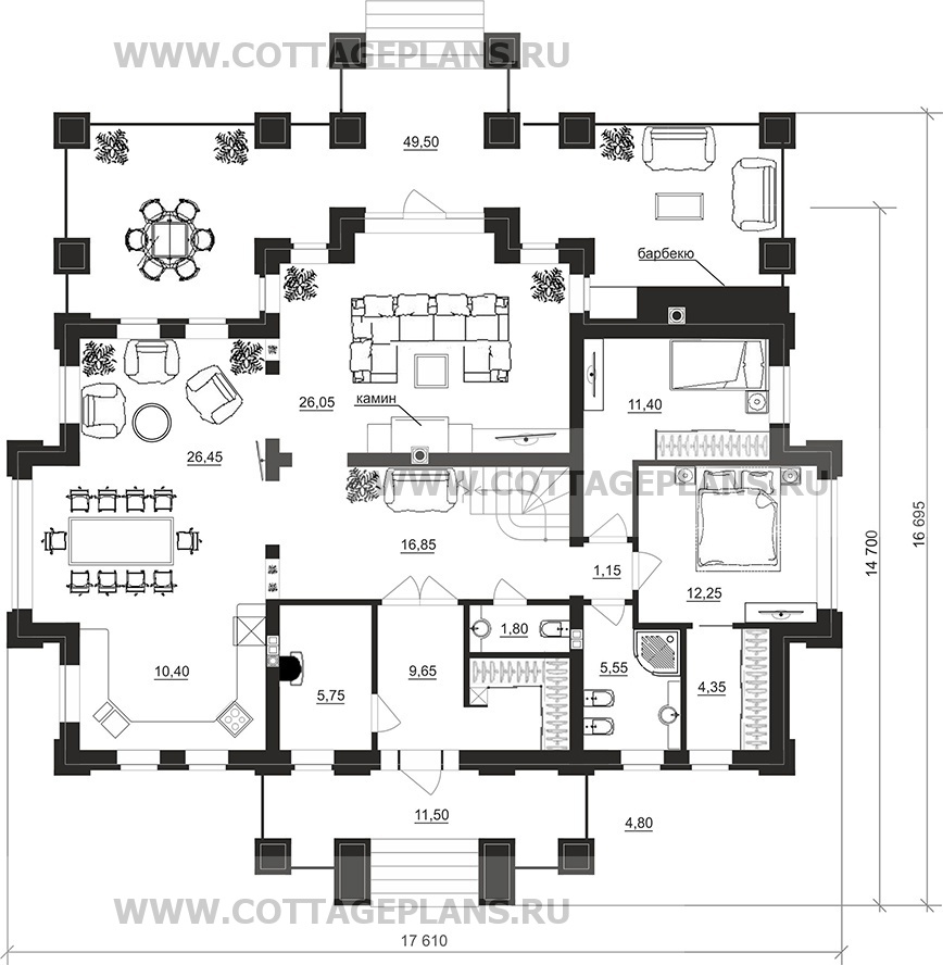 Поэтажные планы проект дома 200-26 общ. площадь 251,45 м2