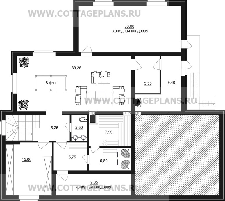 Поэтажные планы проект дома 17-02 общ. площадь 353,70 м2