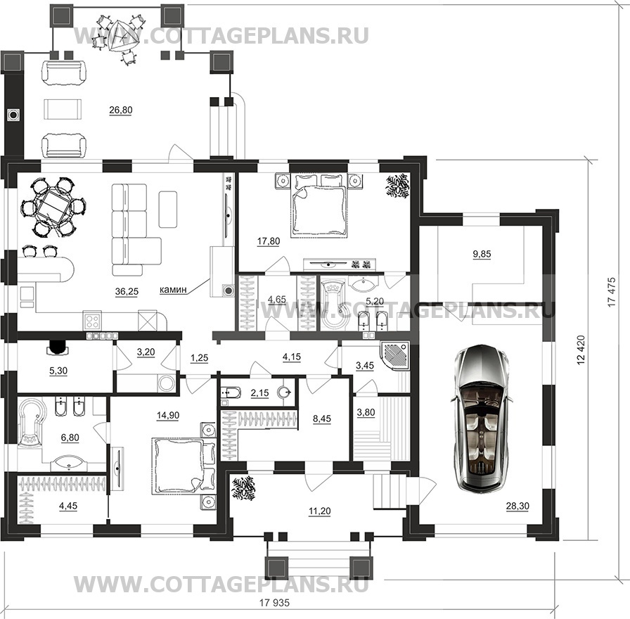 Поэтажные планы проект дома 90-71 общ. площадь 160,25 м2