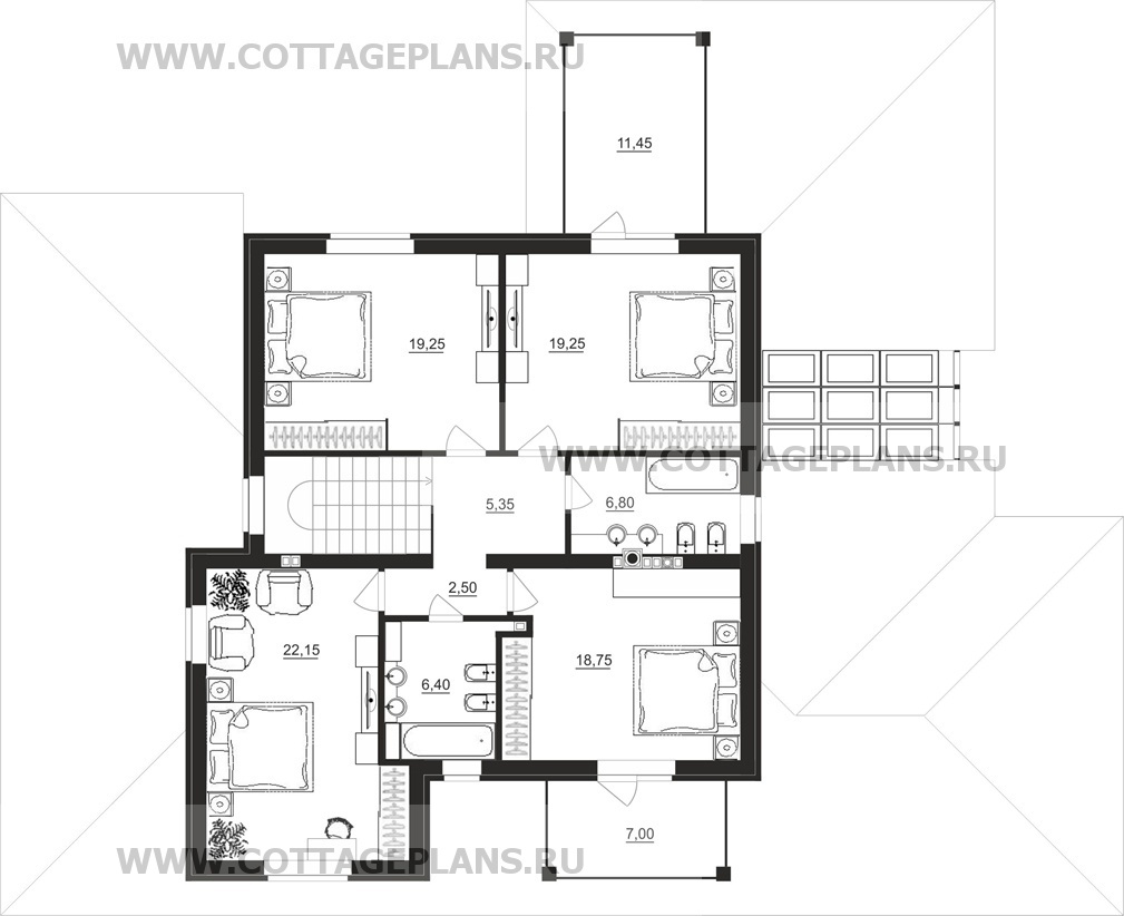 Поэтажные планы проект дома 15-58 общ. площадь 309,30 м2