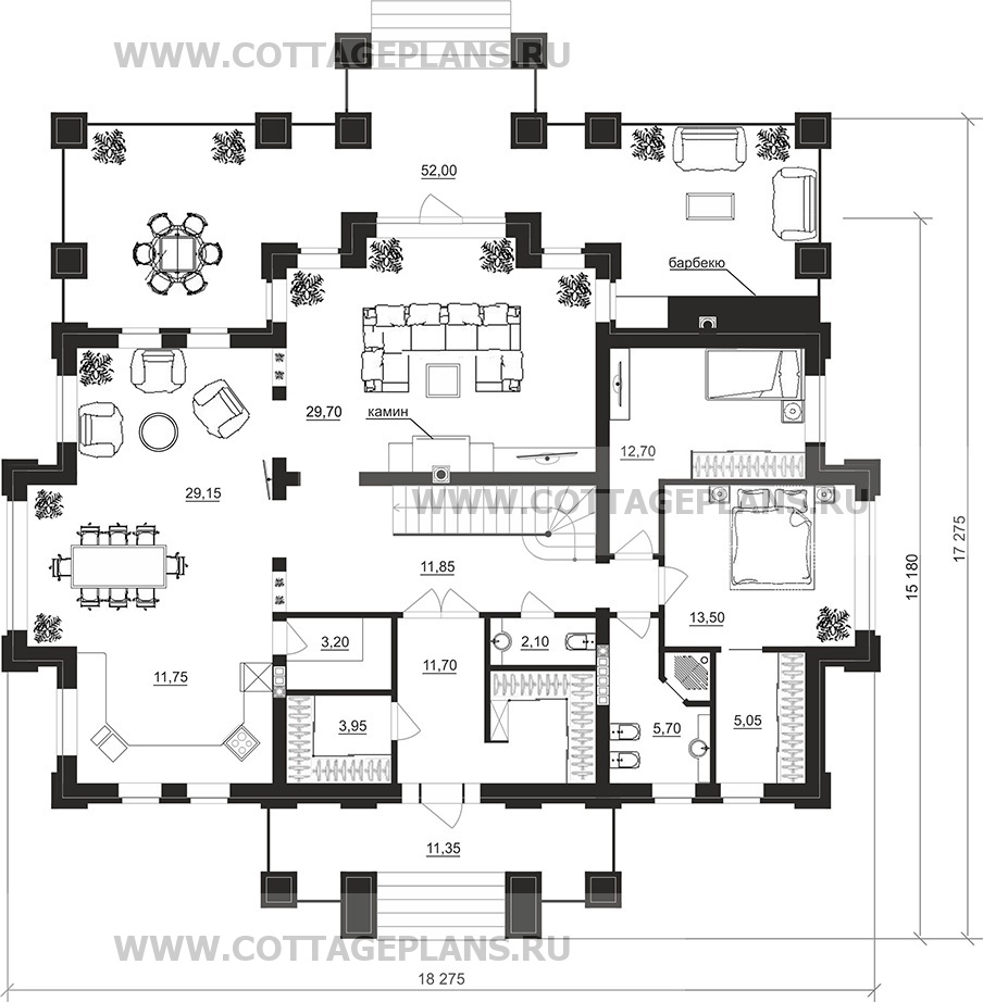 Поэтажные планы проект дома 201-21 общ. площадь 426,05 м2