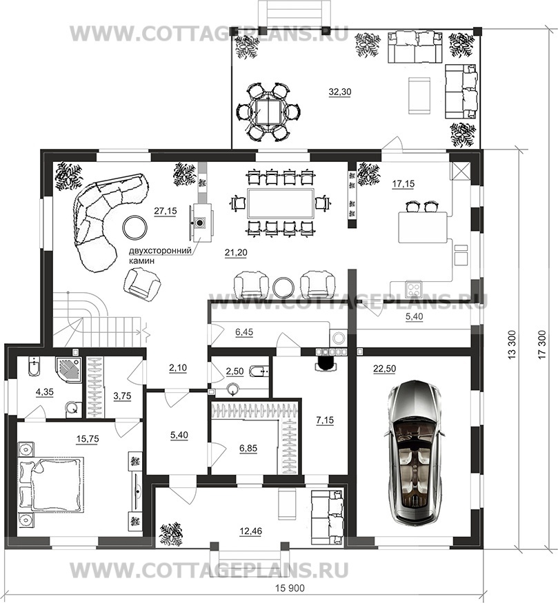 Поэтажные планы проект дома 97-35 общ. площадь 223,55 м2