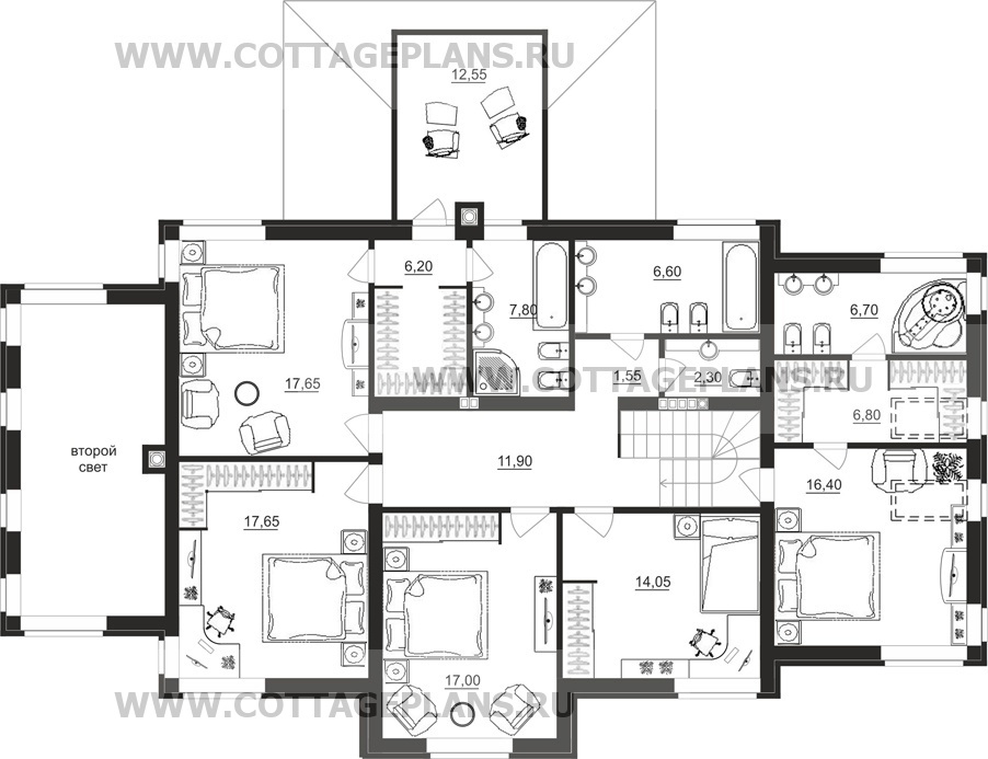 Поэтажные планы проект дома 92-88 общ. площадь 342,80 м2