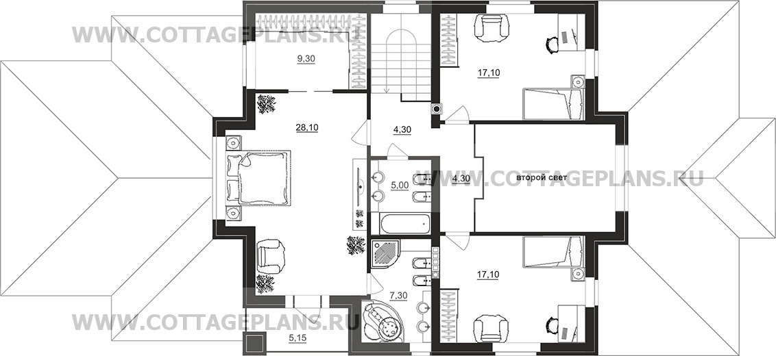 Поэтажные планы проект дома 77-23 общ. площадь 251,45 м2