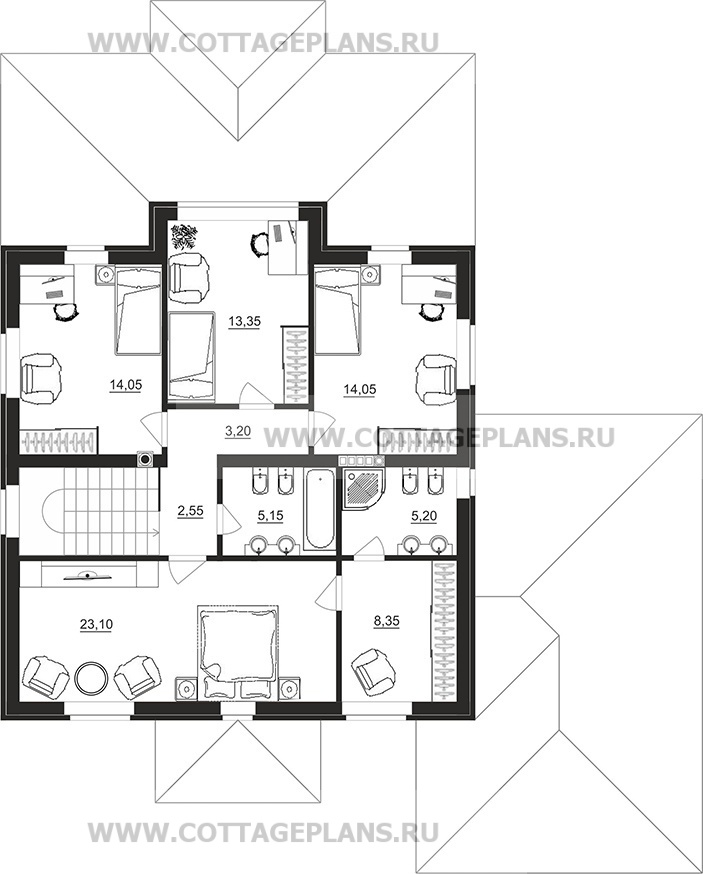 Поэтажные планы проект дома 29-60 общ. площадь 207,10 м2