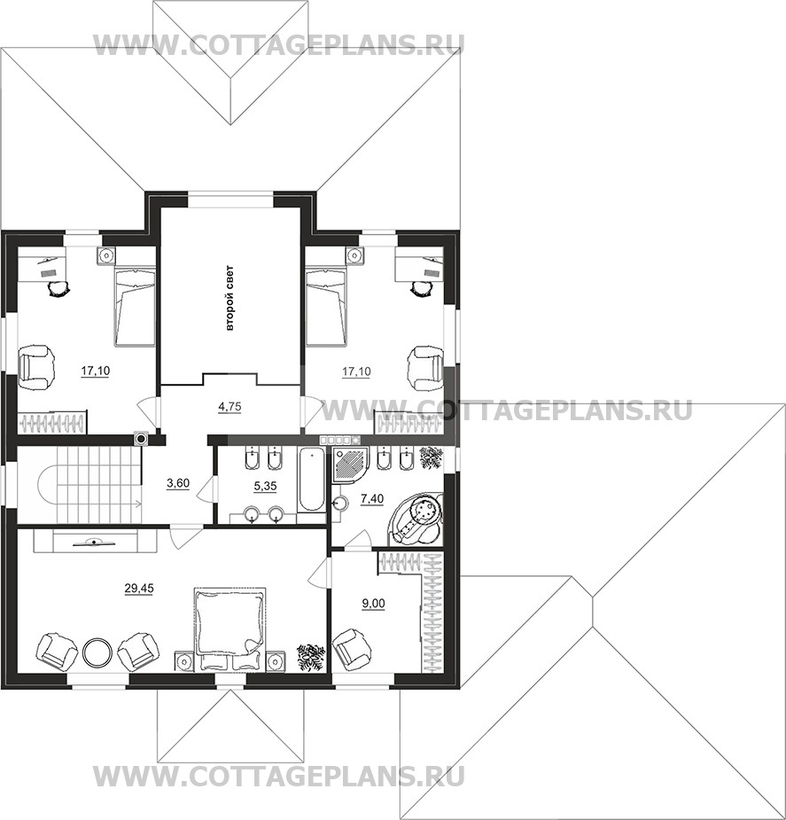 Поэтажные планы проект дома 97-14 общ. площадь 258,65 м2