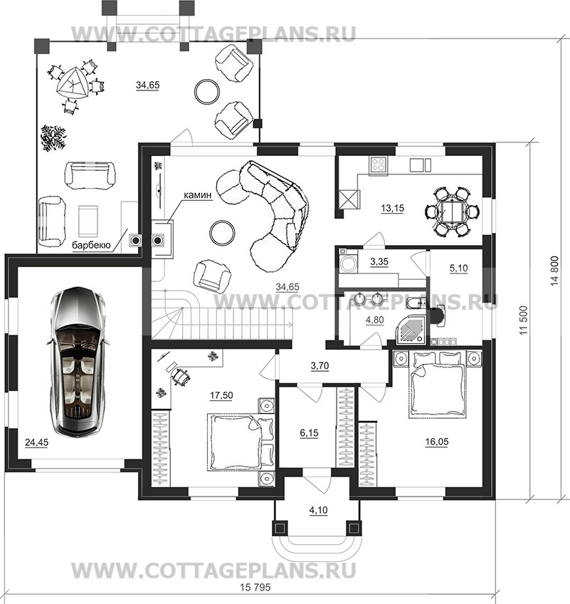 Поэтажные планы проект дома 75-16 общ. площадь 227,90 м2