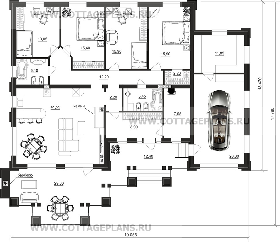 Поэтажные планы проект дома 27-87 общ. площадь 184,60 м2
