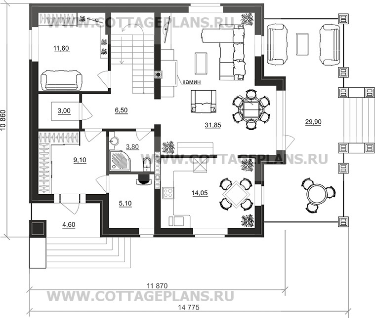 Поэтажные планы проект дома 78-16 общ. площадь 247,25 м2