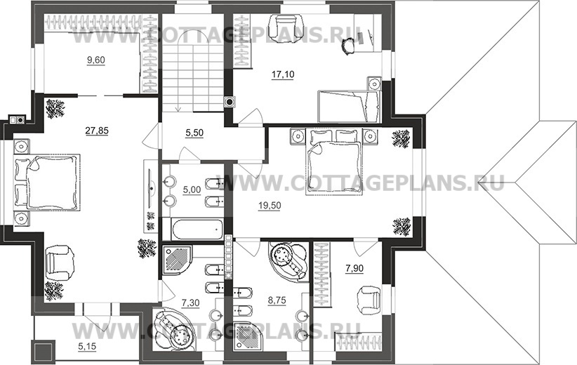 Поэтажные планы проект дома 101-43 общ. площадь 332,70 м2