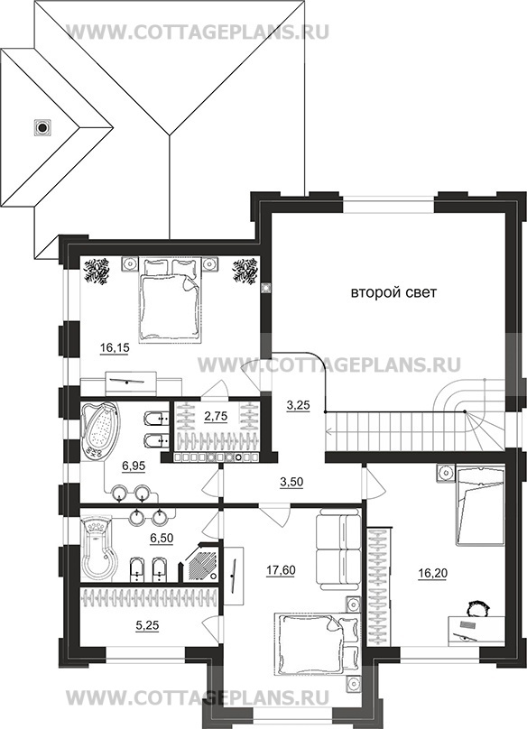 Поэтажные планы проект дома 103-87 общ. площадь 284,05 м2