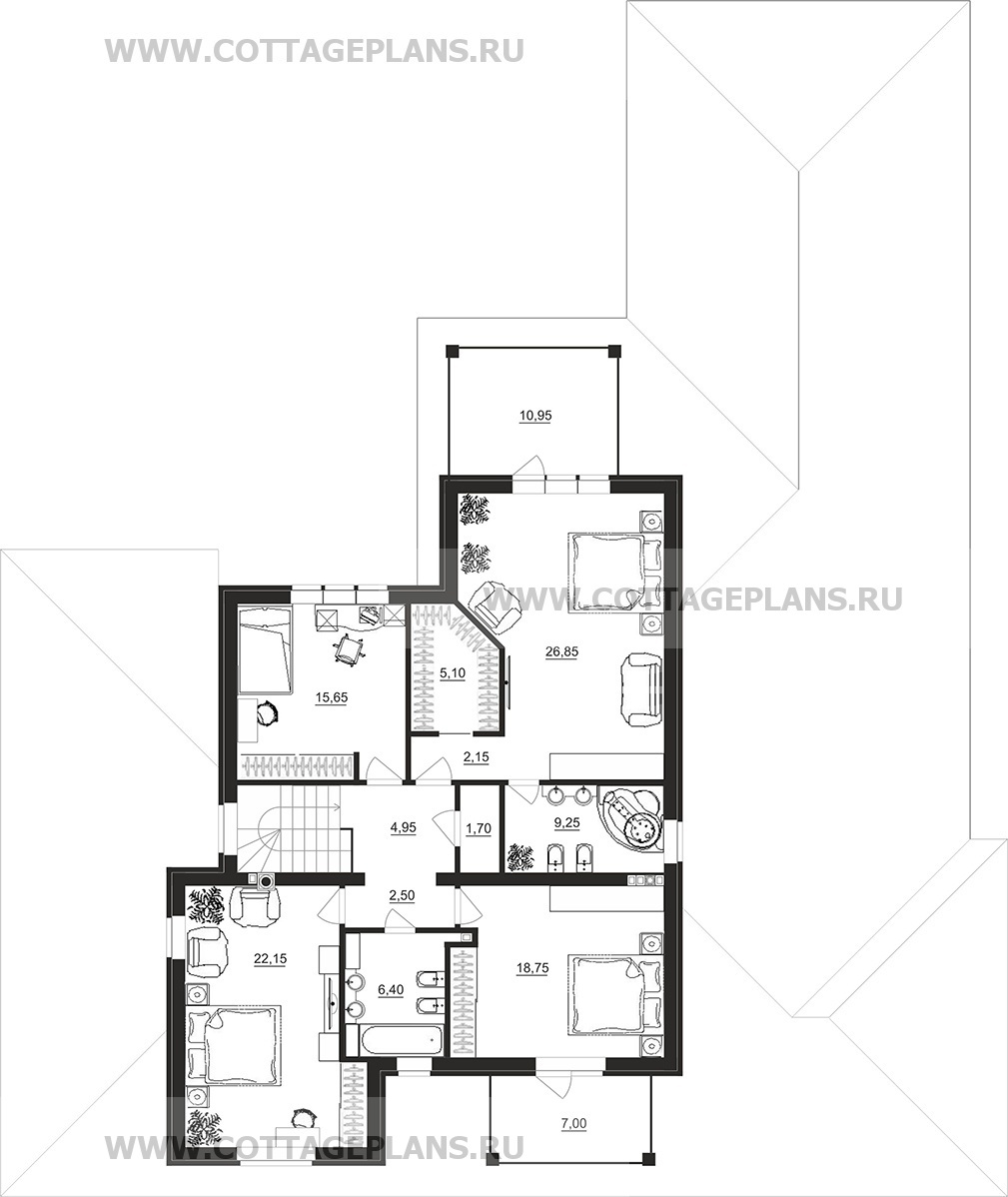 Поэтажные планы проект дома 200-56 общ. площадь 378,2 м2