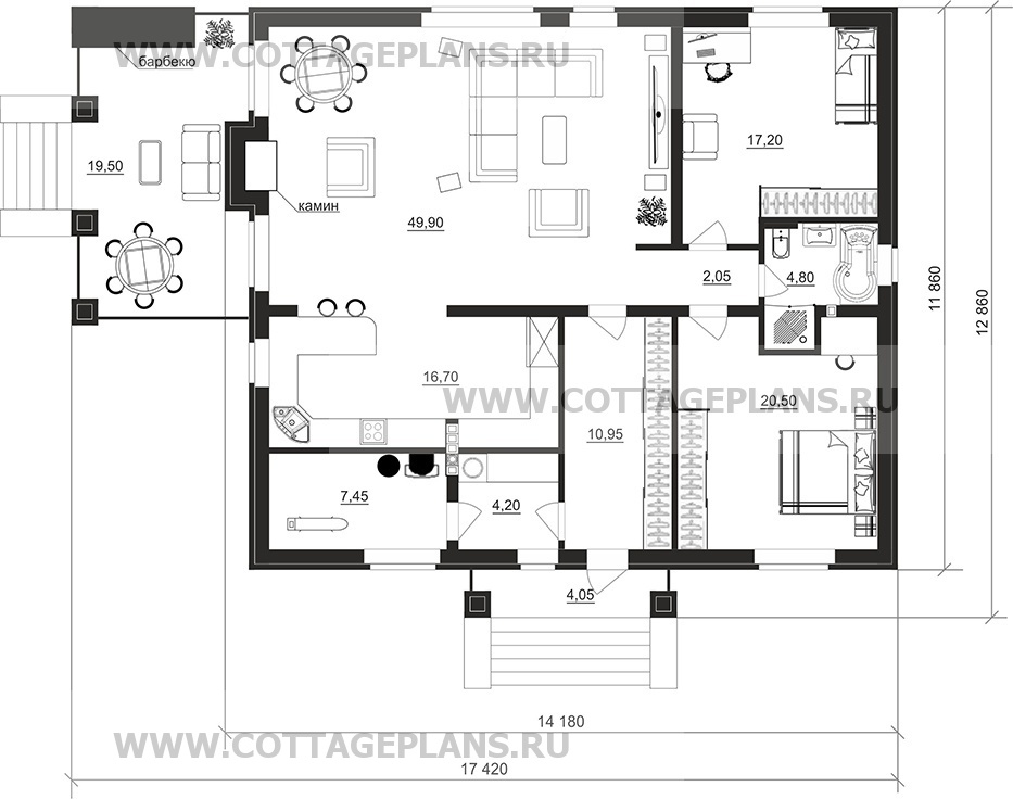 Поэтажные планы проект дома 700-62 общ. площадь 133,45м2