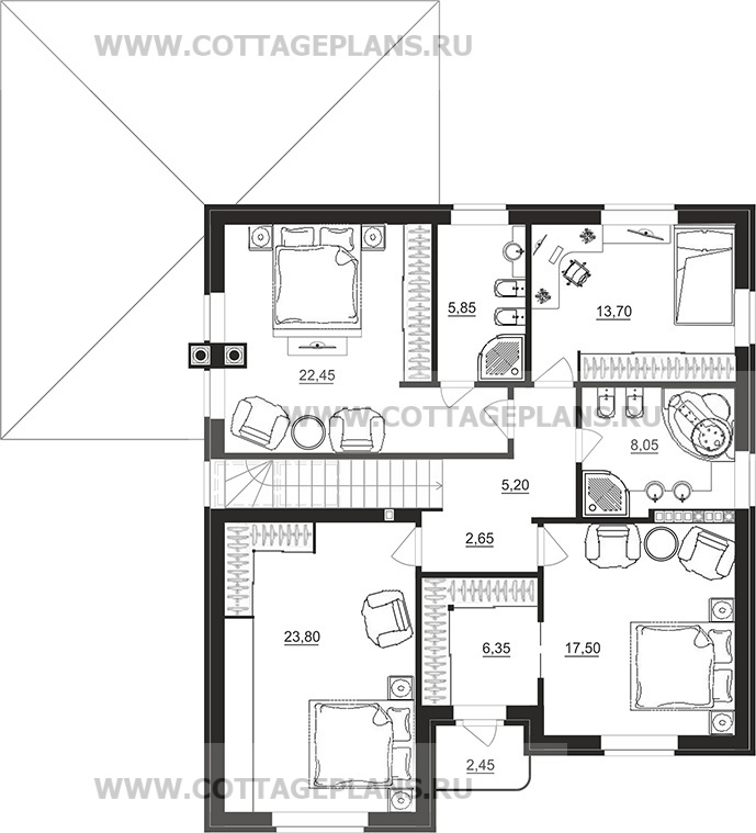 Поэтажные планы проект дома 96-21 общ. площадь 295,25 м2