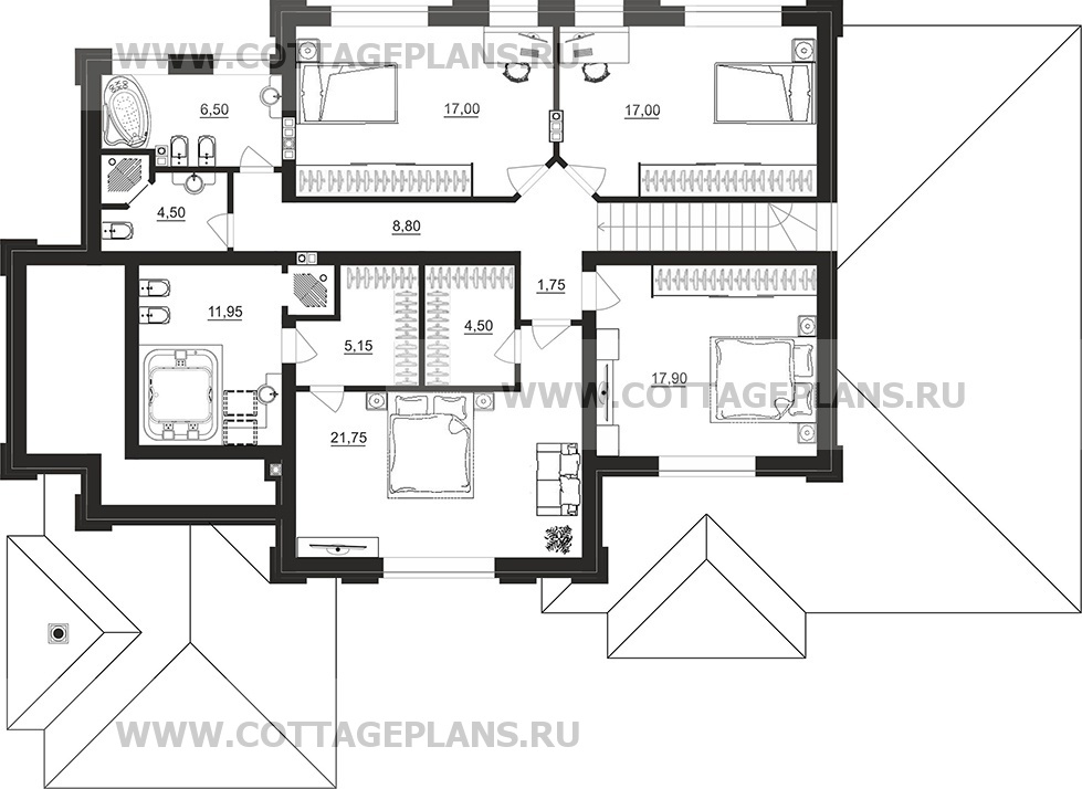 Поэтажные планы проект дома 102-60 общ. площадь 290,50 м2
