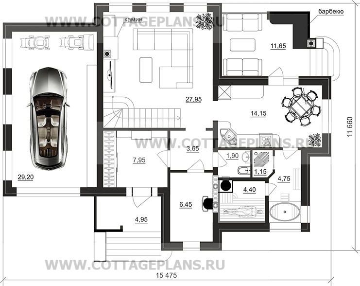 Поэтажные планы проект дома 204-61 общ. площадь 185,55 м2