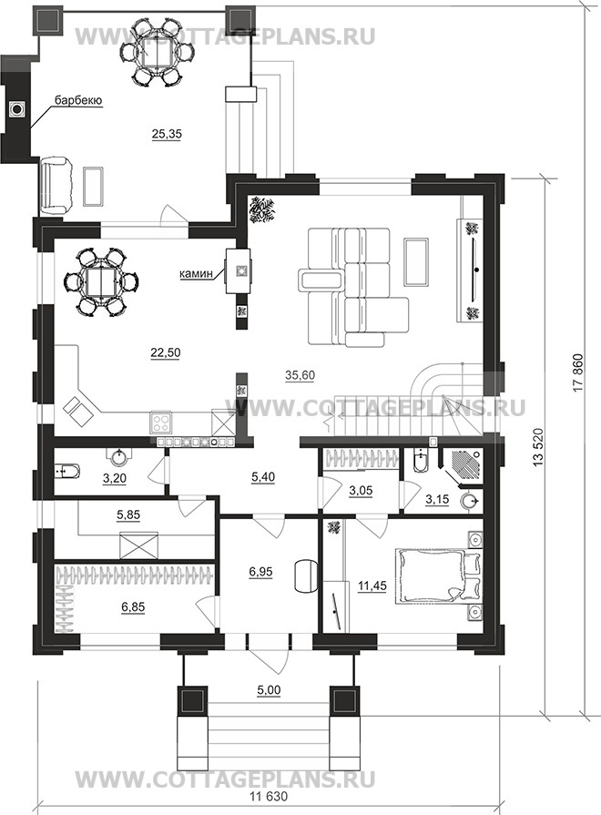 Поэтажные планы проект дома 203-87 общ. площадь 284,05 м2