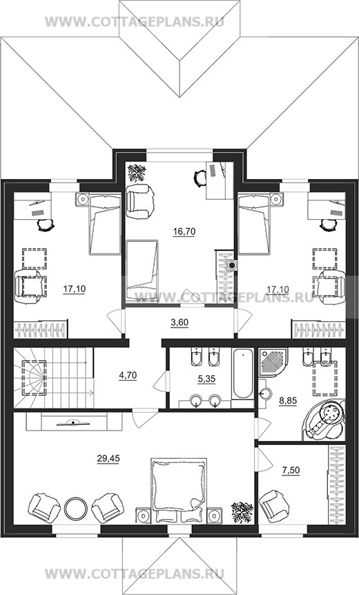 Поэтажные планы проект дома 77-84 общ. площадь 216,25 м2