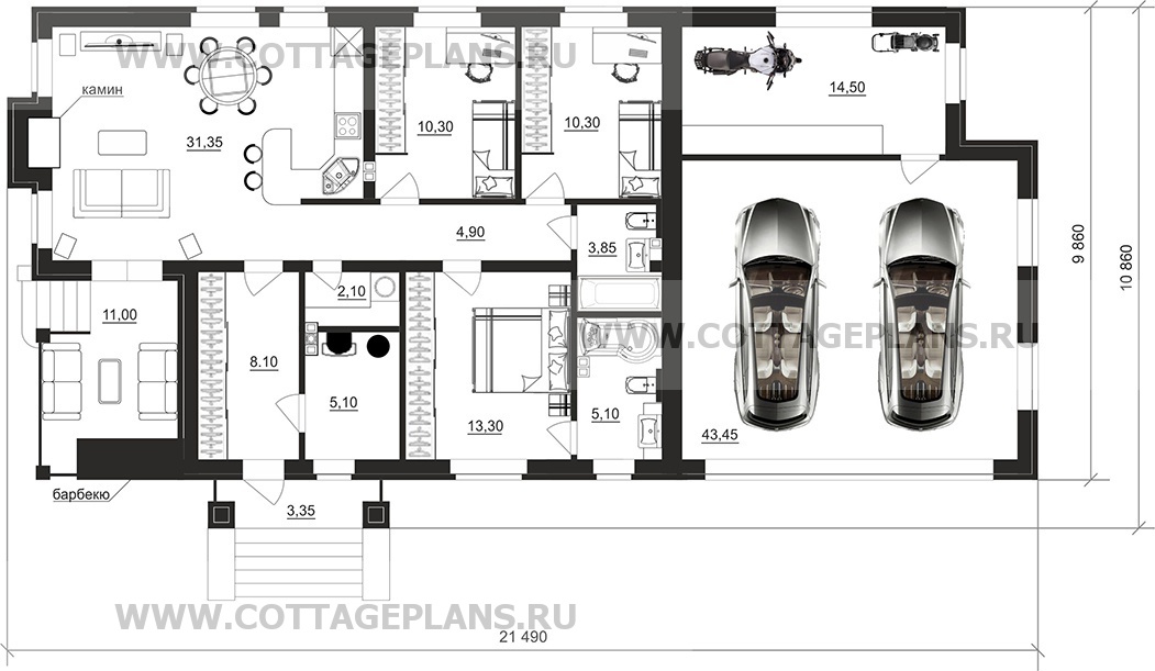 Поэтажные планы проект дома 702-18 общ. площадь 152,35 м2