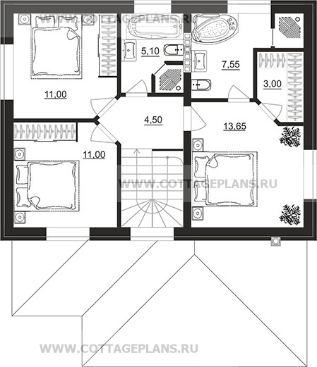 Поэтажные планы проект дома 104-76 общ. площадь 108,05 м2