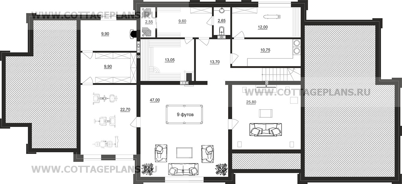 Поэтажные планы проект дома 105-19 общ. площадь 542,35 м2