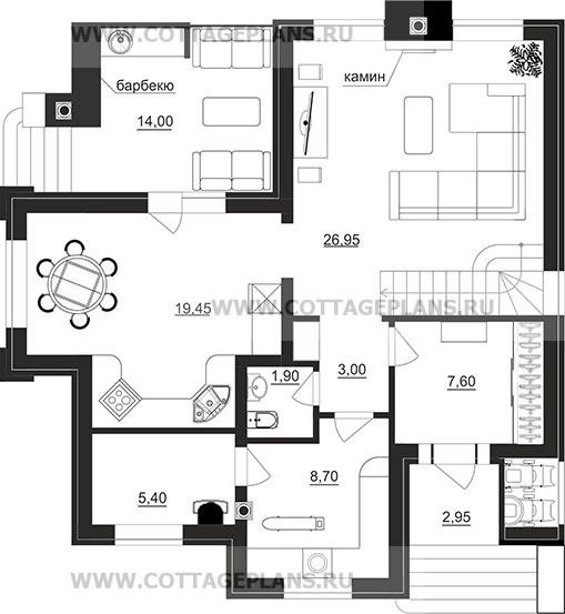 Поэтажные планы проект дома 204-73 общ. площадь 137,60 м2