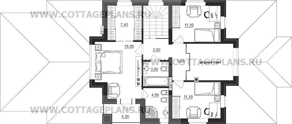 Поэтажные планы проект дома 94-95 общ. площадь 177,90 м2