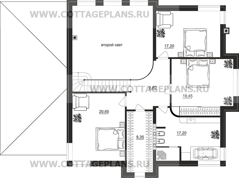 Поэтажные планы проект дома 104-60 общ. площадь 235,60 м2
