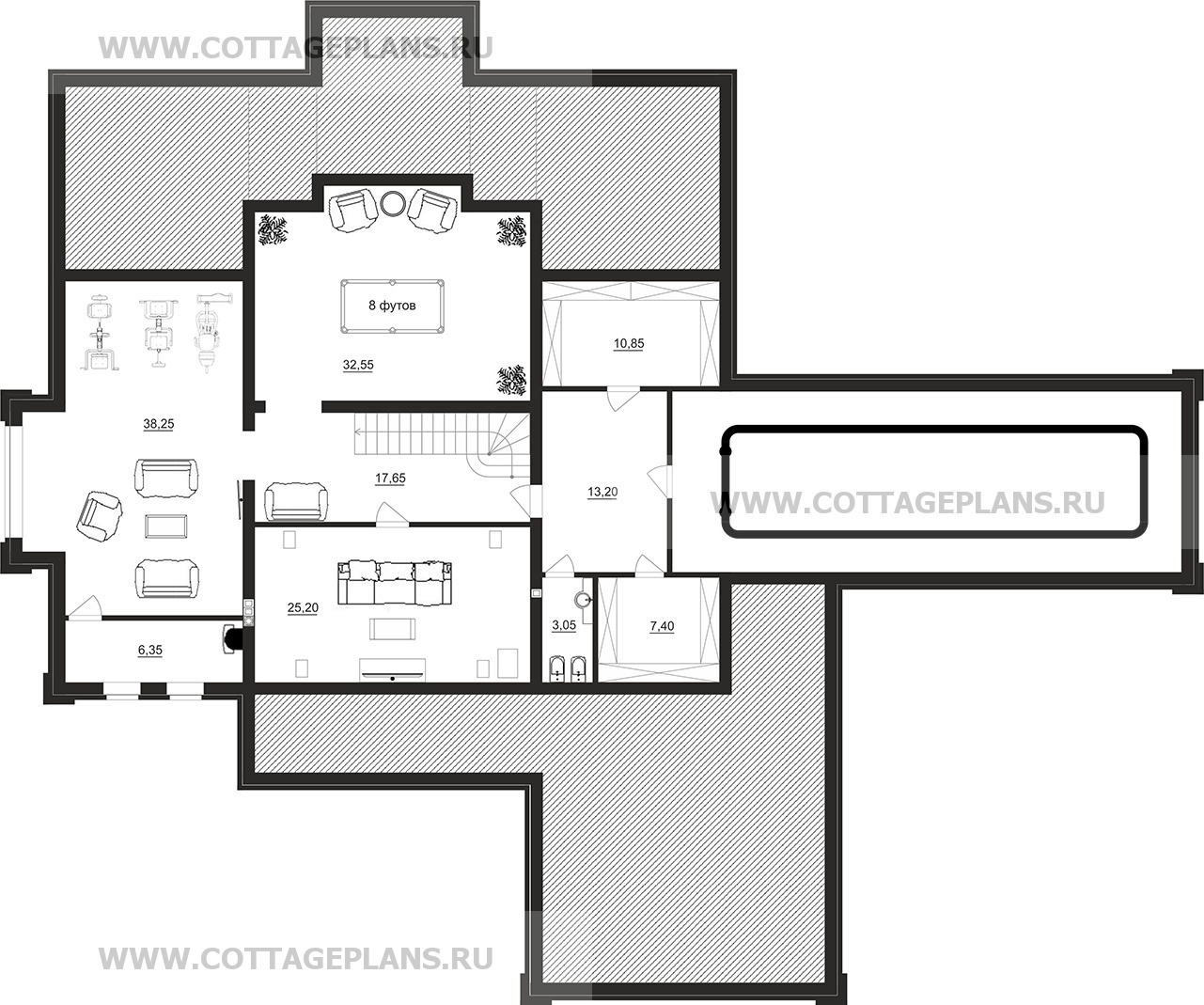 Поэтажные планы проект дома 201-40 общ. площадь 552,80 м2