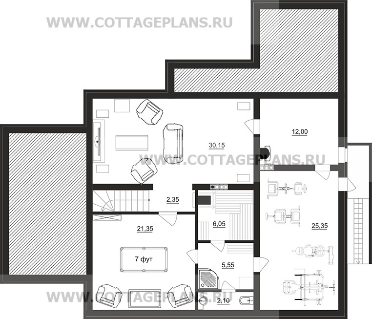 Поэтажные планы проект дома 76-51 общ. площадь 305,30 м2