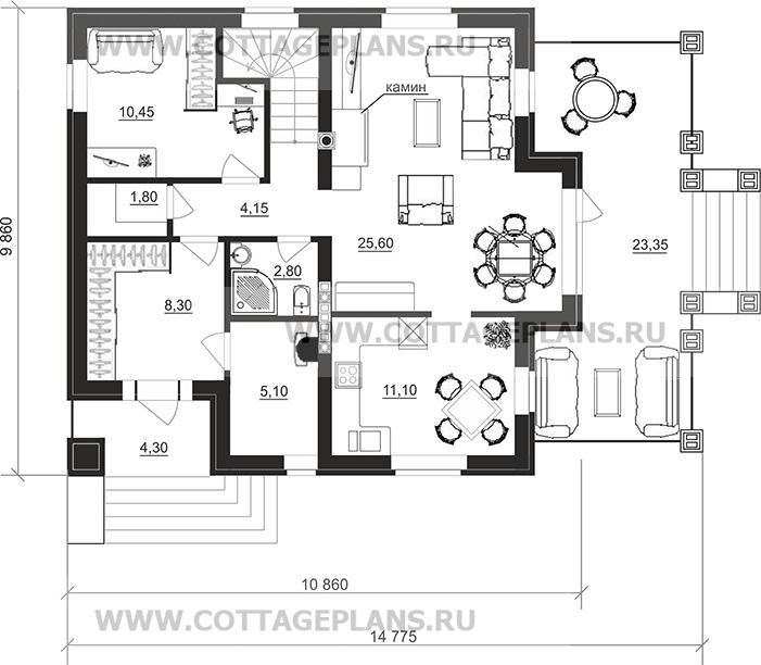 Поэтажные планы проект дома 78-15 общ. площадь 203,15 м2