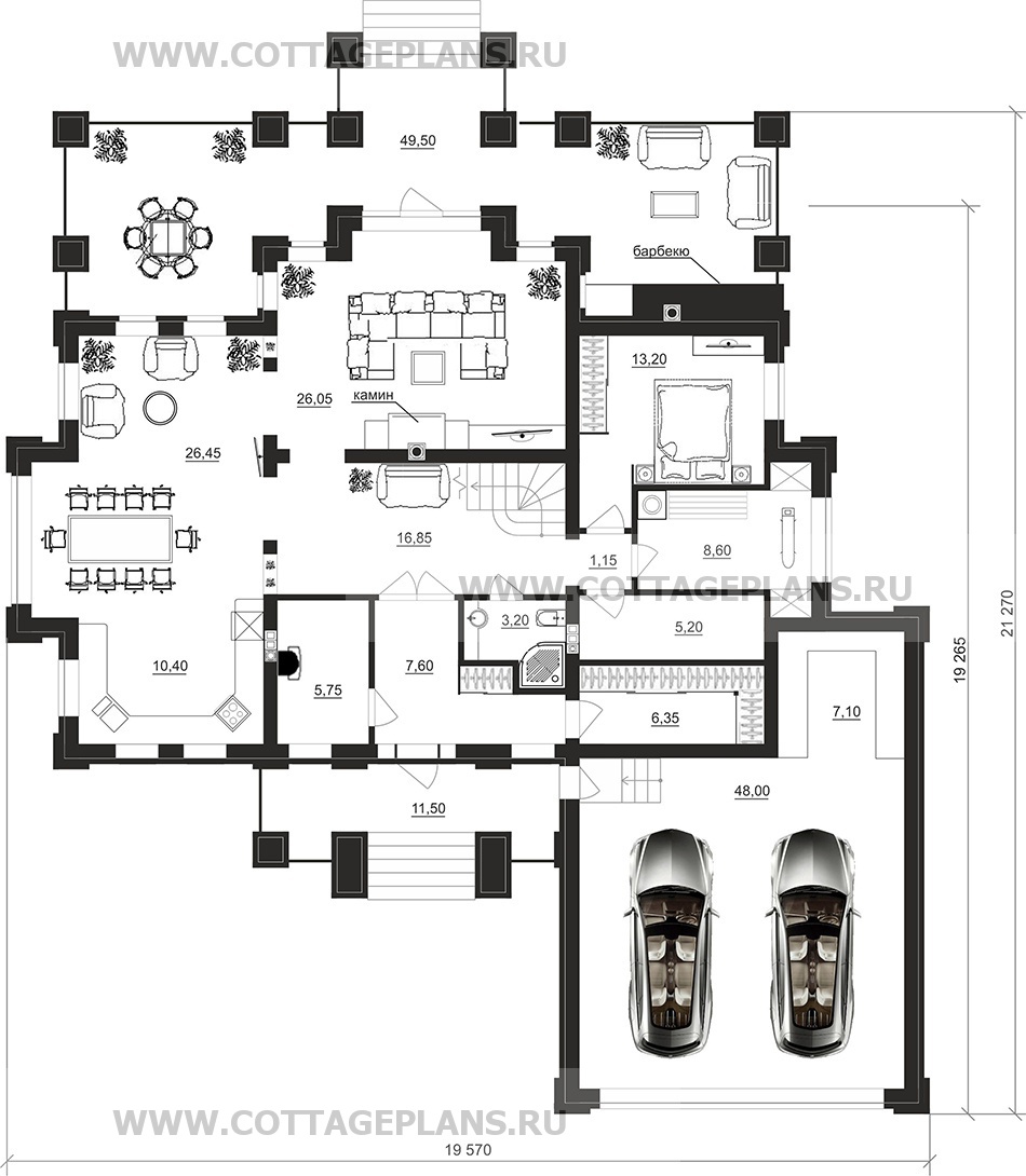 Поэтажные планы проект дома 100-27 общ. площадь 306,55 м2
