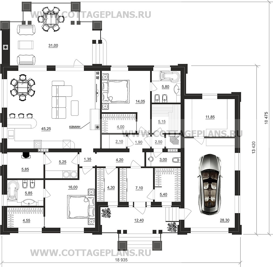 Поэтажные планы проект дома 90-72 общ. площадь 184,60 м2