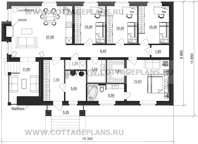 Поэтажные планы проект дома 902-00 общ. площадь 113,50 м2