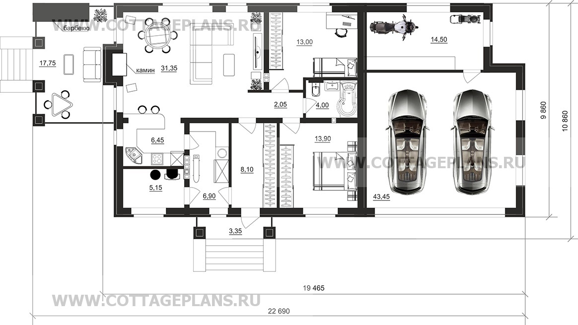 Поэтажные планы проект дома 702-12 общ. площадь 148,85м2