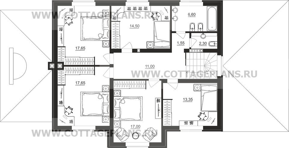 Поэтажные планы проект дома 92-17 общ. площадь 226,35 м2