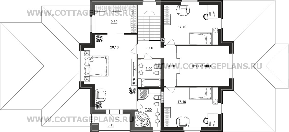 Поэтажные планы проект дома 77-23 общ. площадь 251,45 м2
