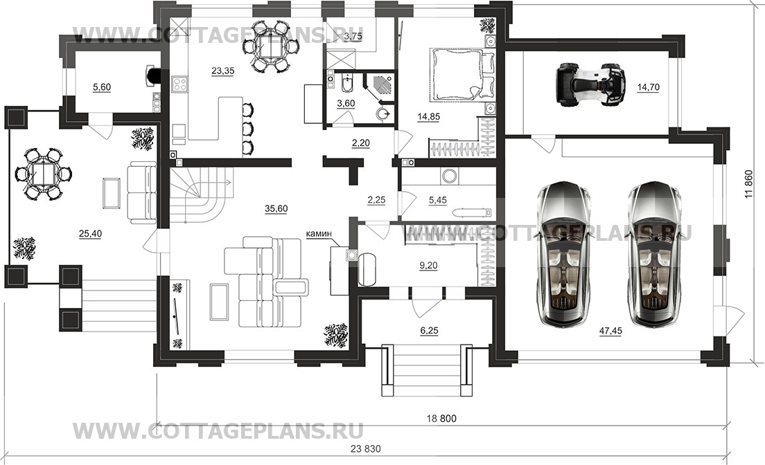 Поэтажные планы проект дома 104-41 общ. площадь 262,15 м2