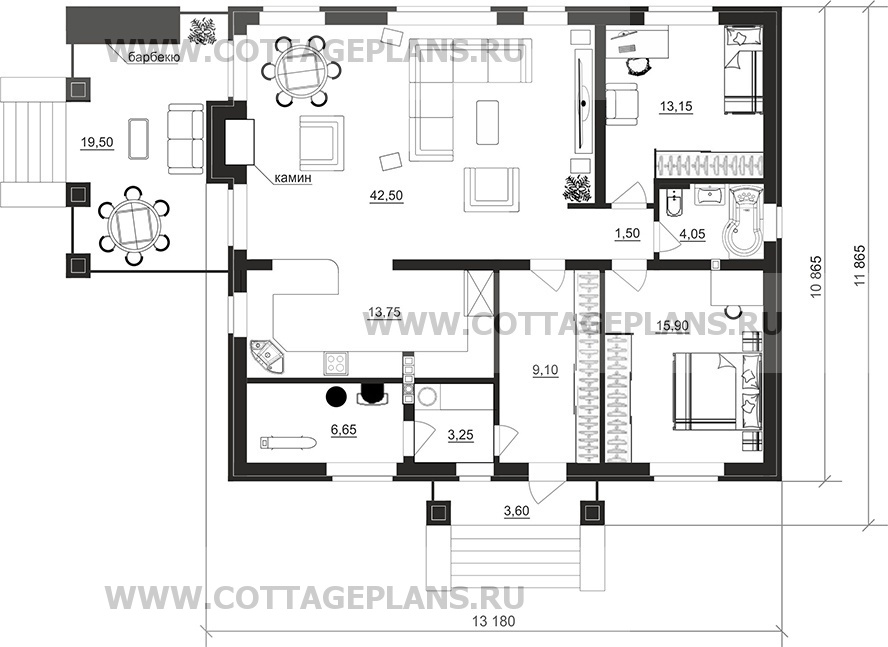 Поэтажные планы проект дома 900-61 общ. площадь 111,55м2