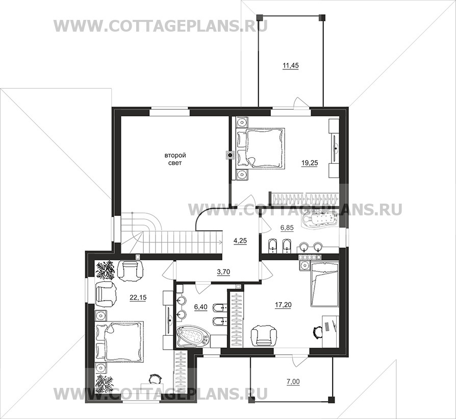 Поэтажные планы проект дома 100-63 общ. площадь 230,00 м2