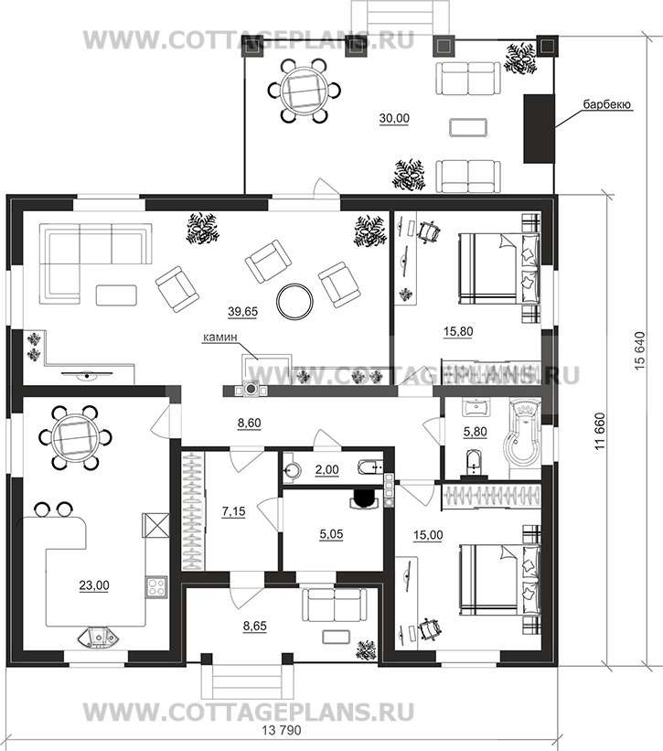 Поэтажные планы проект дома 702-57 общ. площадь 121,60 м2