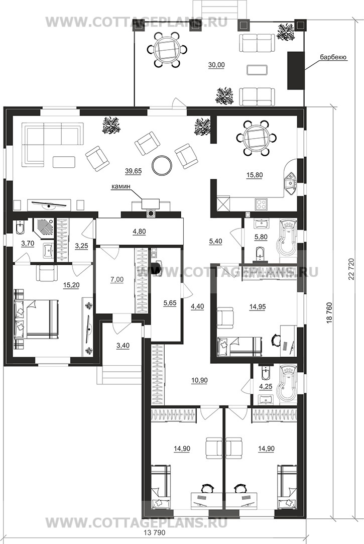Поэтажные планы проект дома 702-65 общ. площадь 167,85 м2