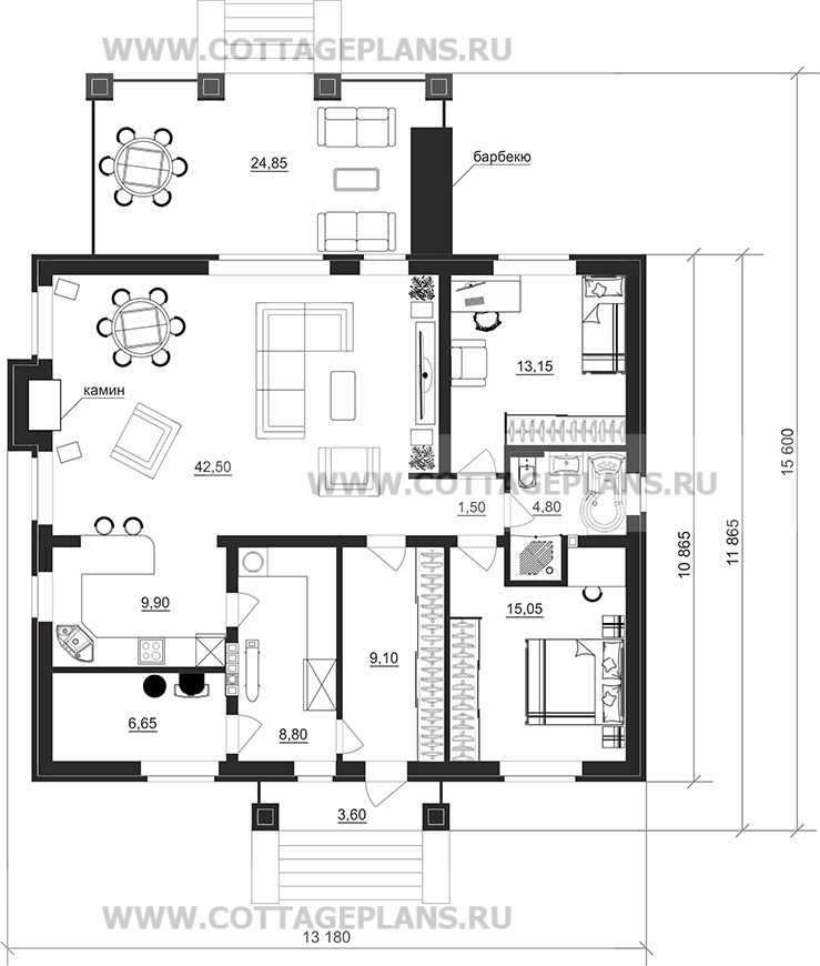 Поэтажные планы проект дома 700-58 общ. площадь 111,45м2