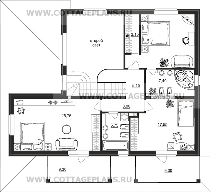 Поэтажные планы проект дома 78-73 общ. площадь 349,85 м2