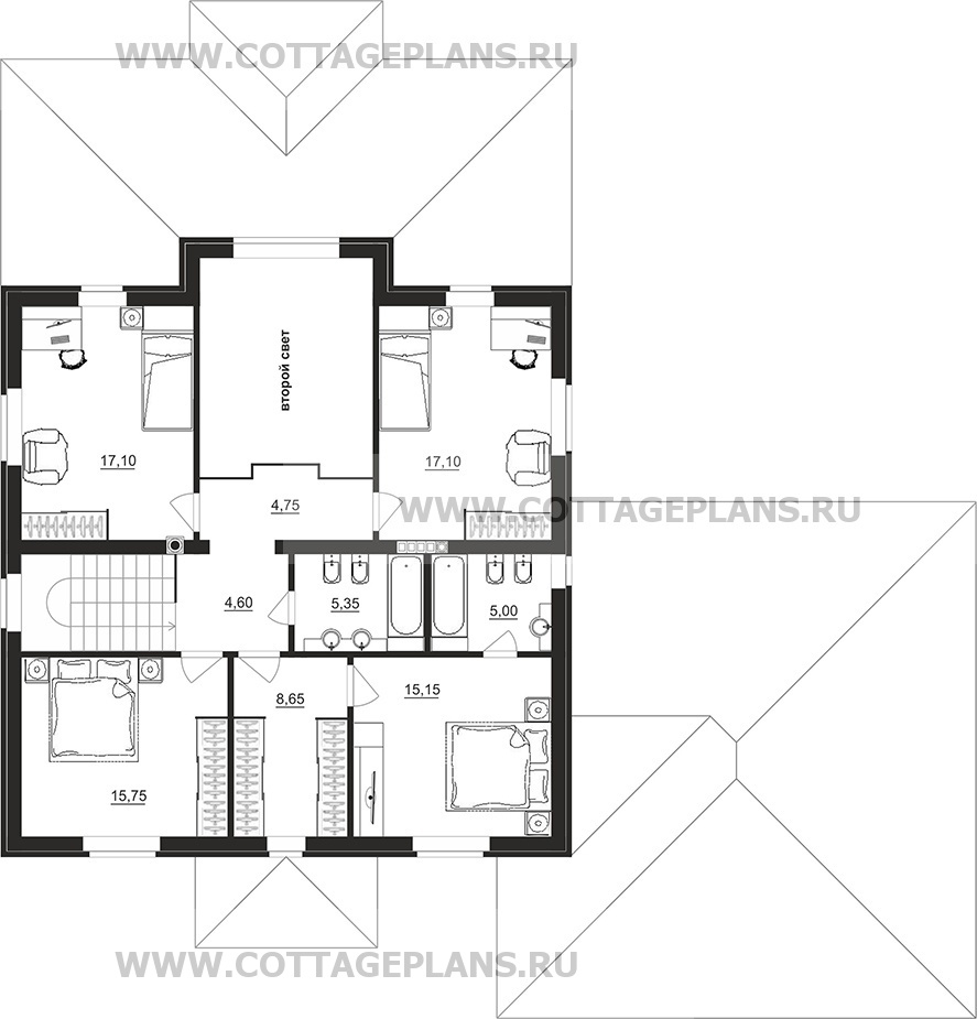 Поэтажные планы проект дома 97-14 общ. площадь 258,65 м2